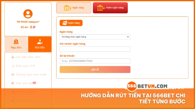 Hướng dẫn rút tiền dễ dàng từ tài khoản 566bet về ngân hàng nhanh chóng và an toàn.